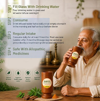 Wooden Neem Ayurvedic Glass for Diabetic Care