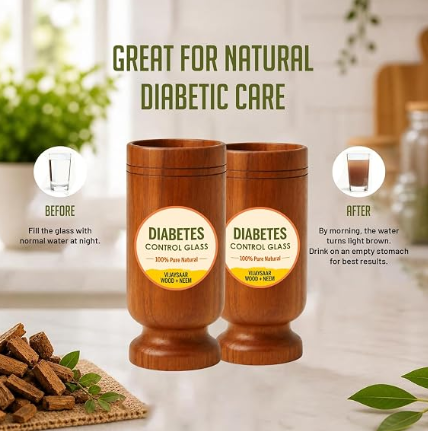 Wooden Neem Ayurvedic Glass for Diabetic Care